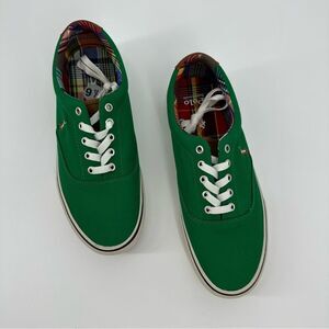 Polo Ralph Lauren Keaton Pony Sneakers Mens 9.5 Green Canvas Casual Shoes